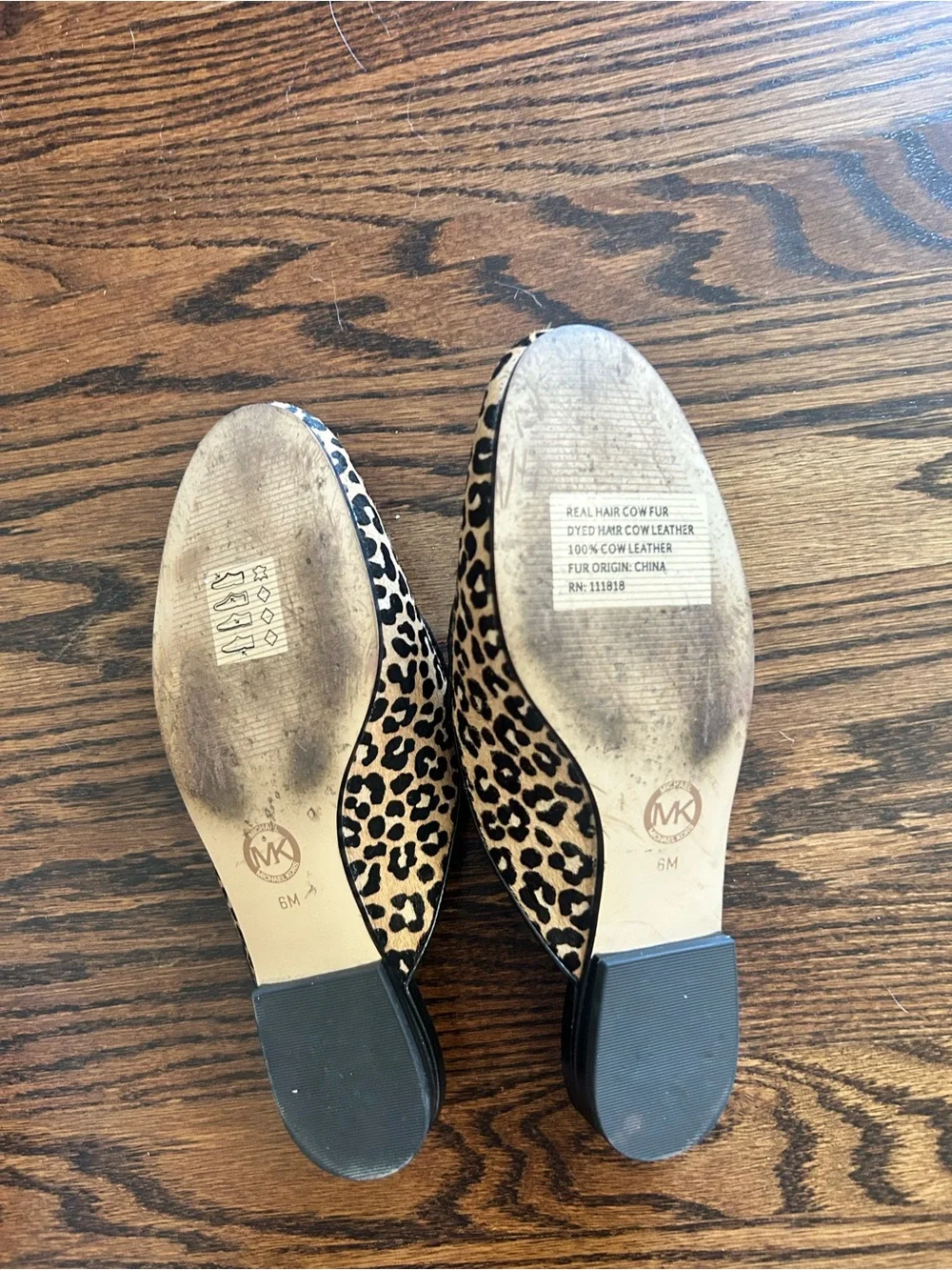 Michael Kors Leopard-Print Mule with Gold Chain Accent - Tan/Black